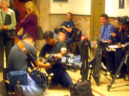 photo of press in Court Hallway